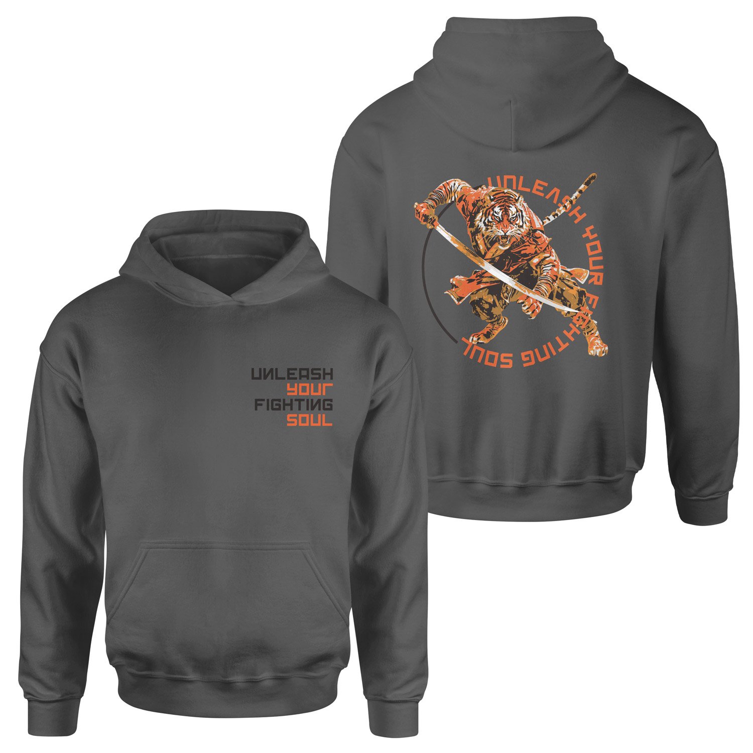 Unleash Your Fighting Soul | Siberian Tiger Hoodie L - Füme