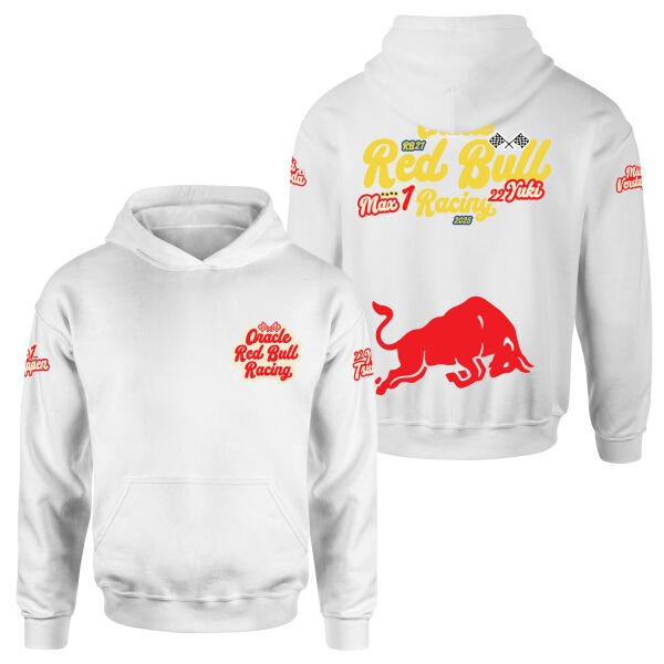 Oracle Red Bull Racing 2025 Max & Yuki Fan Edition Hoodie M - Beyaz