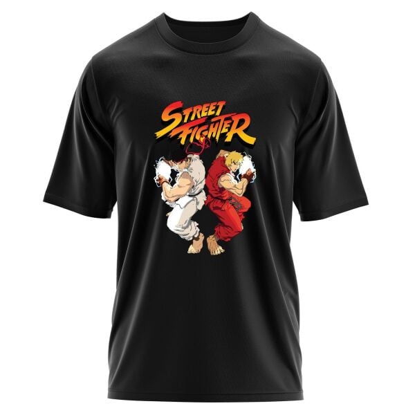 Street Fighter Oversize Tişört L - Siyah | OUTLET