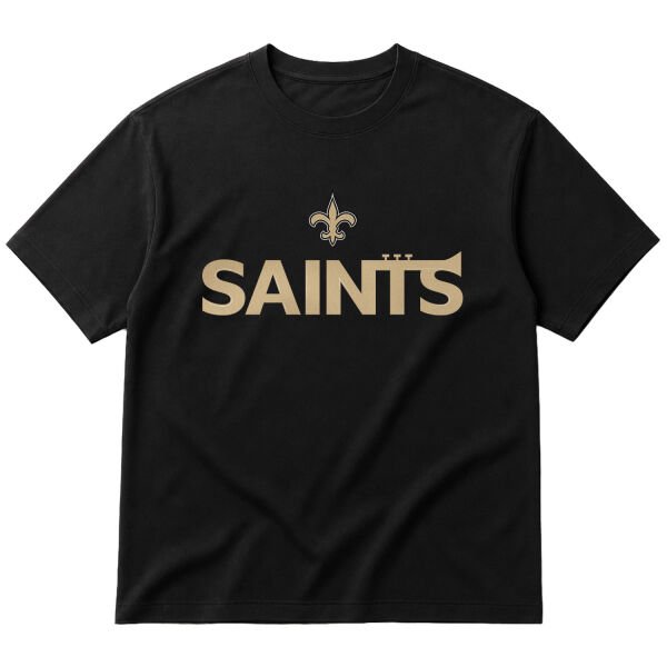 New Orleans Saints Trumpets Oversize Tişört M - Siyah