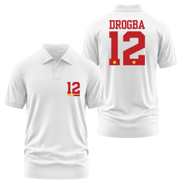 Didier Drogba Forma Polo Tişört XL - Beyaz