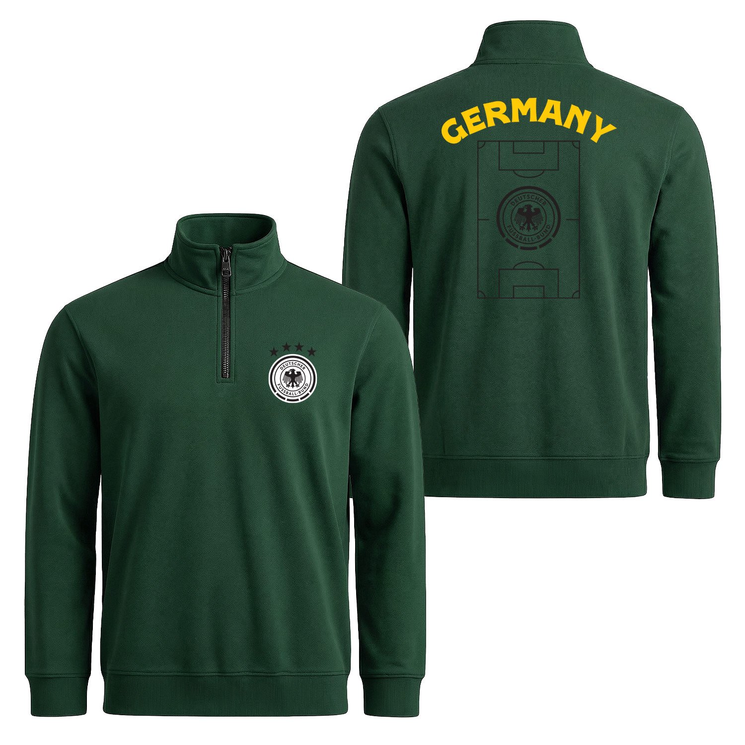 Almanya Dünya Kupası 2026 Yarım Fermuarlı Sweatshirt XXL - Nefti Yeşili