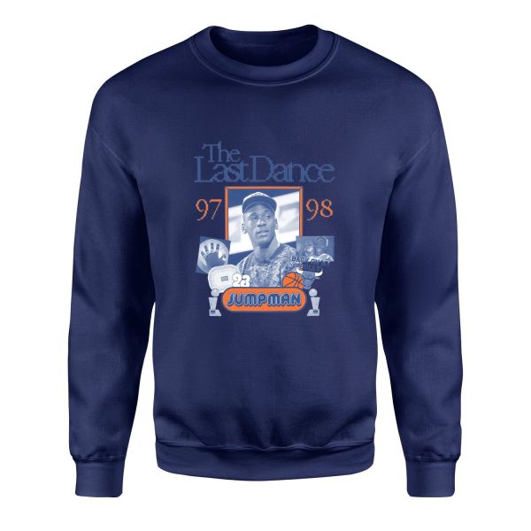 Air Jordan Back On My Bull Pixelated Sweatshirt M - İndigo Mavisi