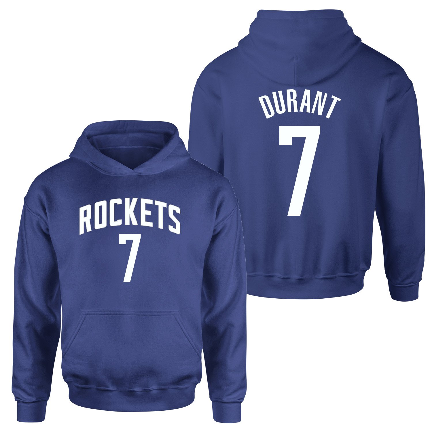 Kevin Durant 7 Rockets Jersey Hoodie L - İndigo Mavisi