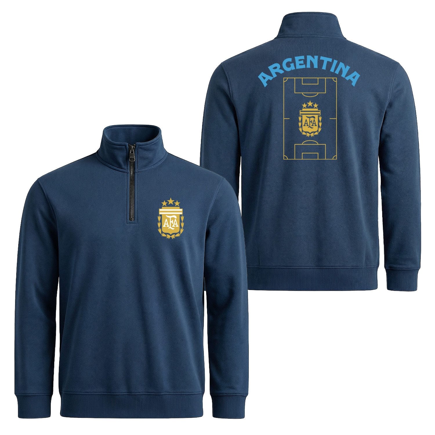 Arjantin Dünya Kupası 2026 Yarım Fermuarlı Sweatshirt XXL - İndigo Mavisi