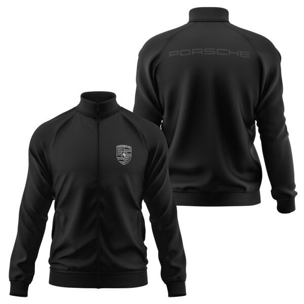 Porsche Muted Black Fermuarlı Sweatshirt