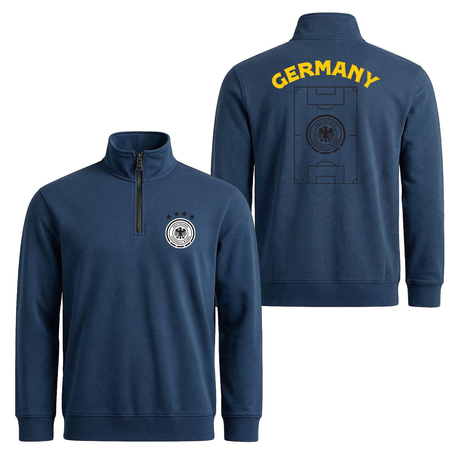 Almanya Dünya Kupası 2026 Yarım Fermuarlı Sweatshirt M - İndigo Mavisi
