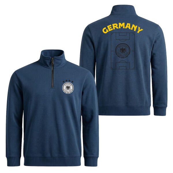 Almanya Dünya Kupası 2026 Yarım Fermuarlı Sweatshirt M - İndigo Mavisi