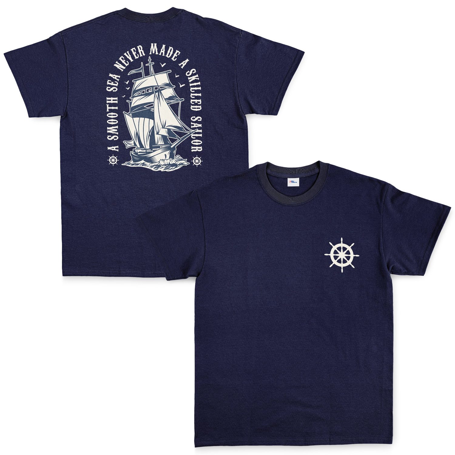 A Smooth Sea Never Made a Skilled Sailor Tişört XL - Lacivert