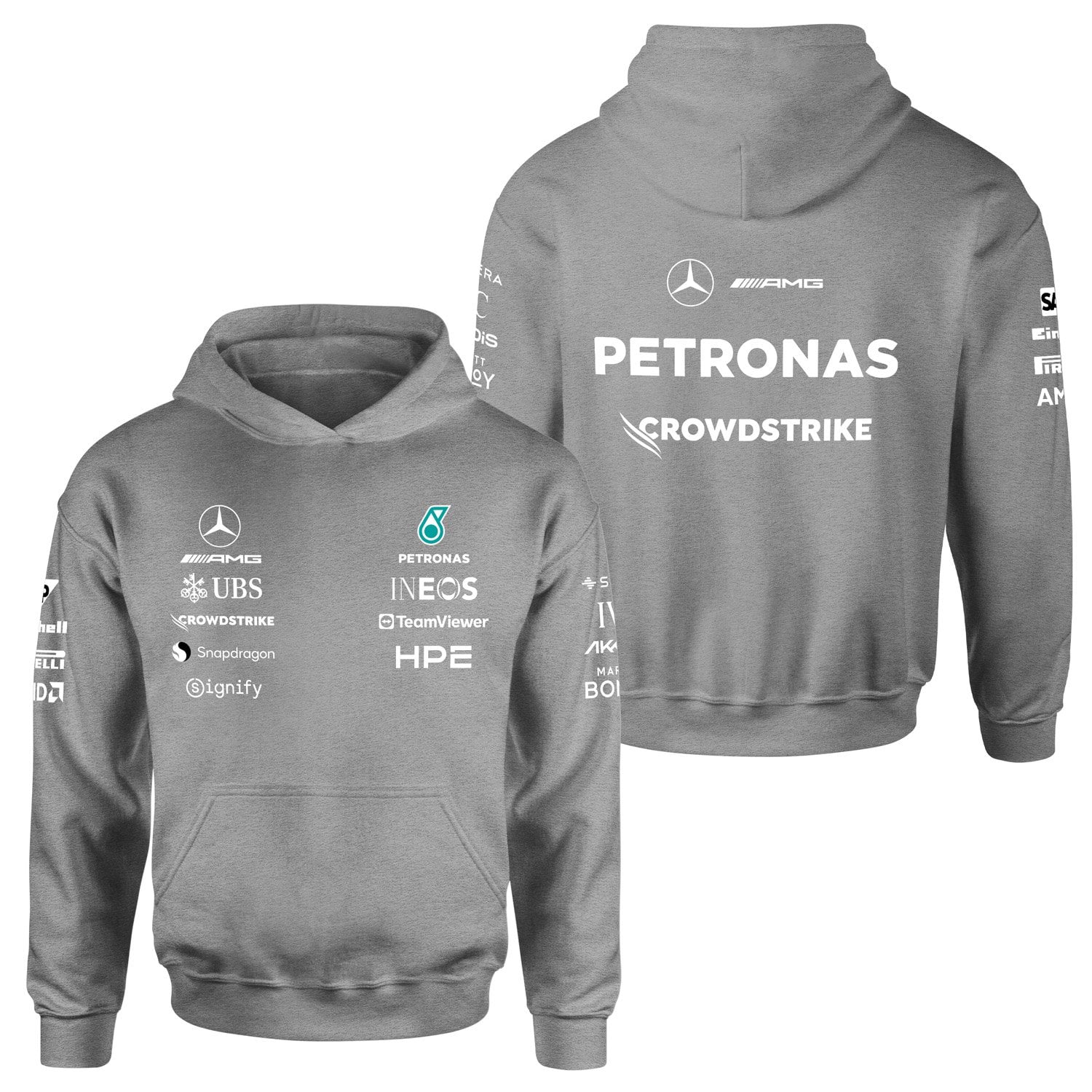 Mercedes AMG Petronas 2026 Teamline Hoodie S - Gri