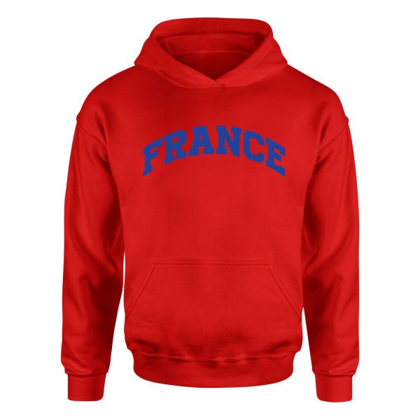 France Hoodie S - Kırmızı
