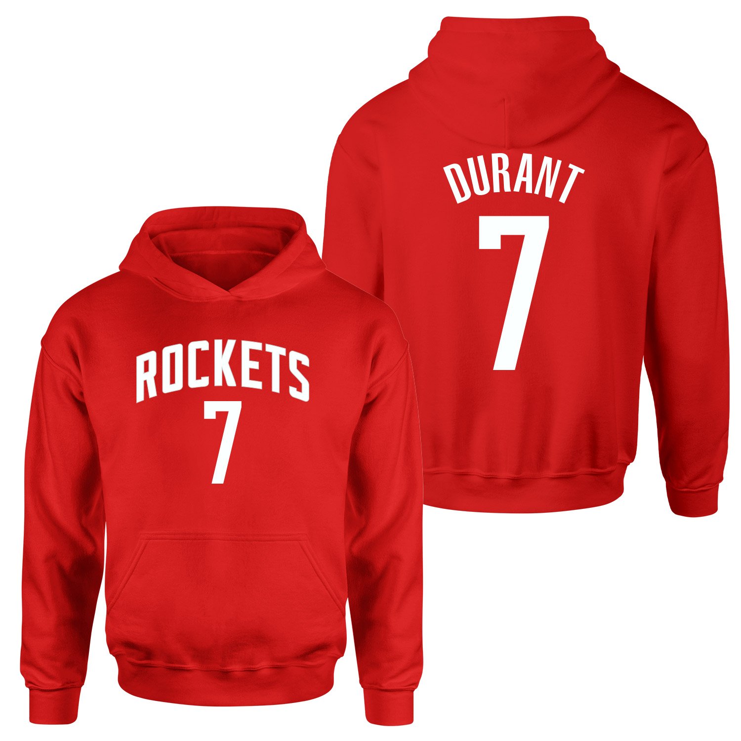 Kevin Durant 7 Rockets Jersey Hoodie S - Kırmızı