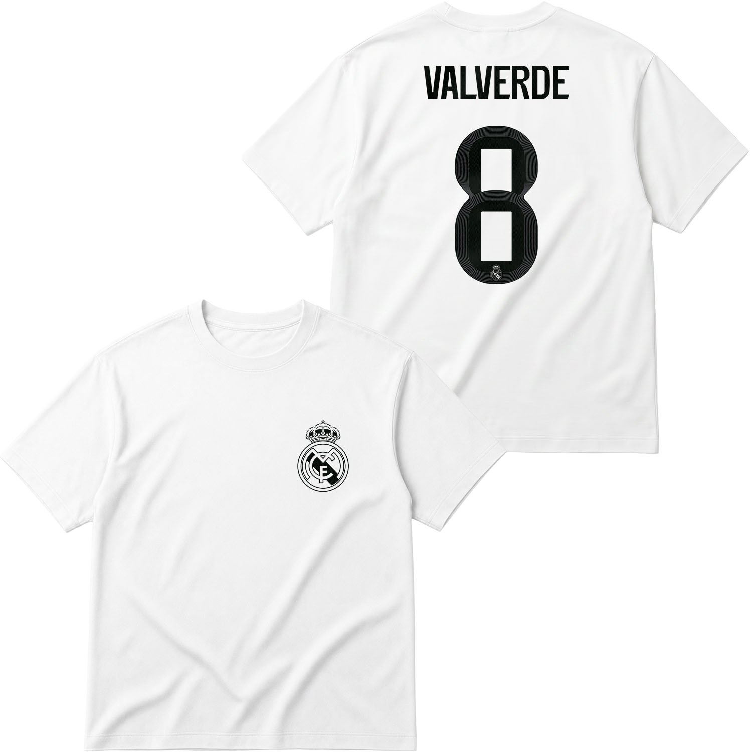 Federico Valverde RM BL Forma Oversize Tişört XL - Beyaz