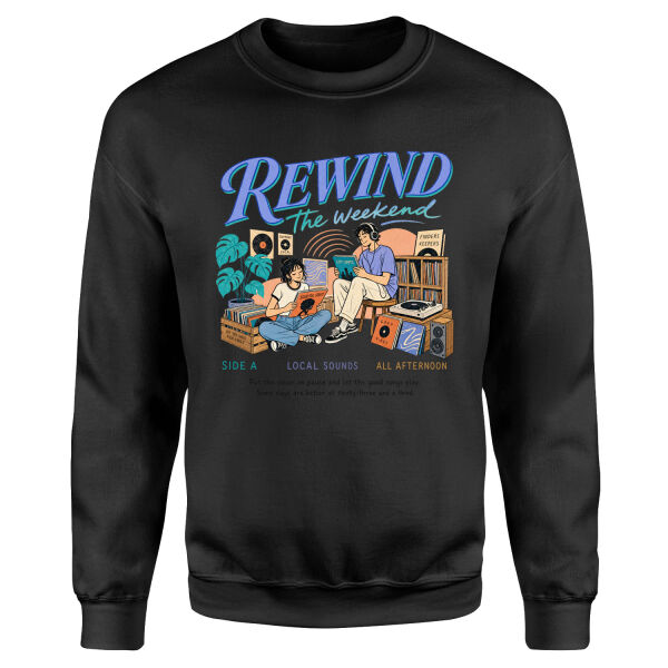 Rewind the Weekend Sweatshirt L - Siyah