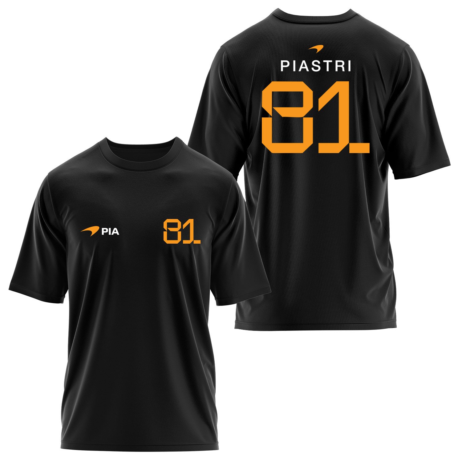 Oscar Piastri 81 Driver Basic Oversize Tişört M - Siyah | OUTLET