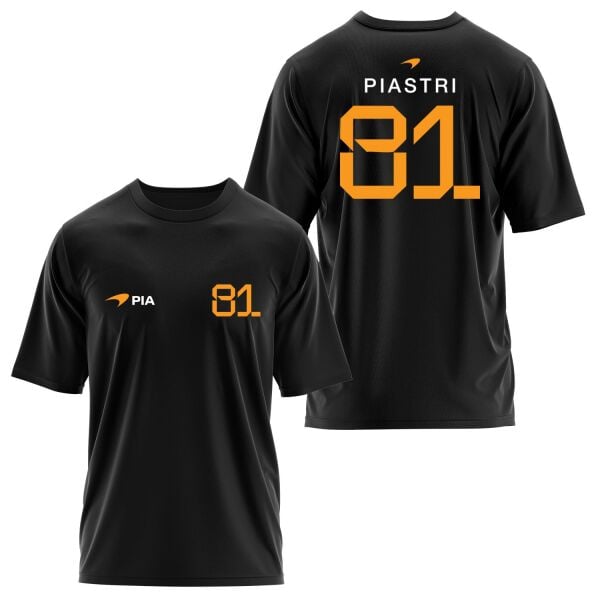 Oscar Piastri 81 Driver Basic Oversize Tişört M - Siyah | OUTLET