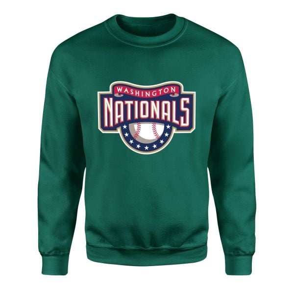 Washington NATIONALS Retro Sweatshirt L - Nefti Yeşili