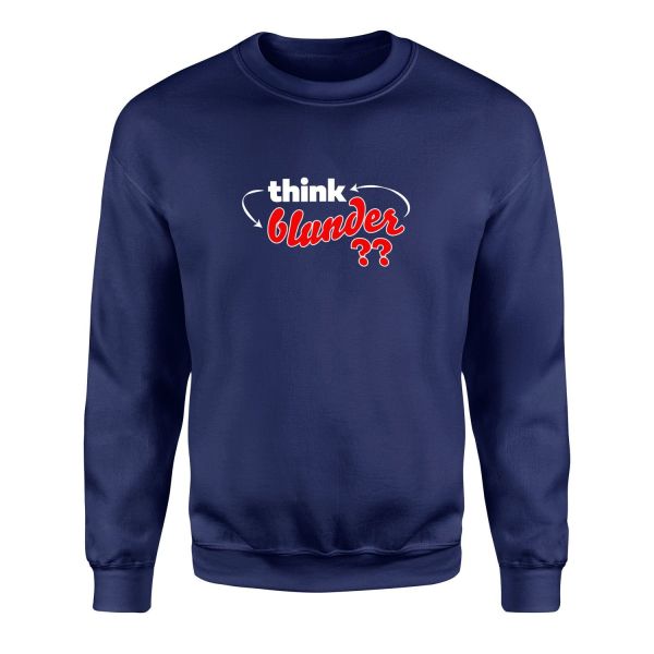 Think-Blunder-Repeat Sweatshirt XXL - İndigo Mavisi