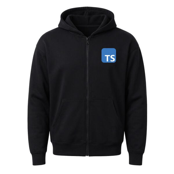 Typescript Fermuarlı Kapüşonlu Sweatshirt