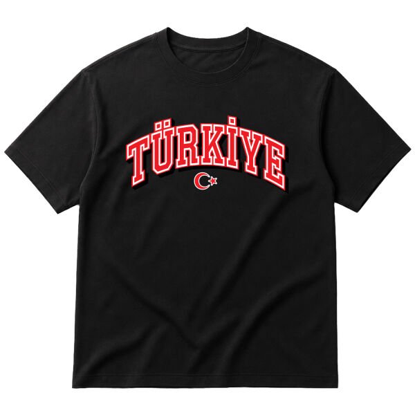 Türkiye 2026 Varsity Oversize Tişört M - Siyah