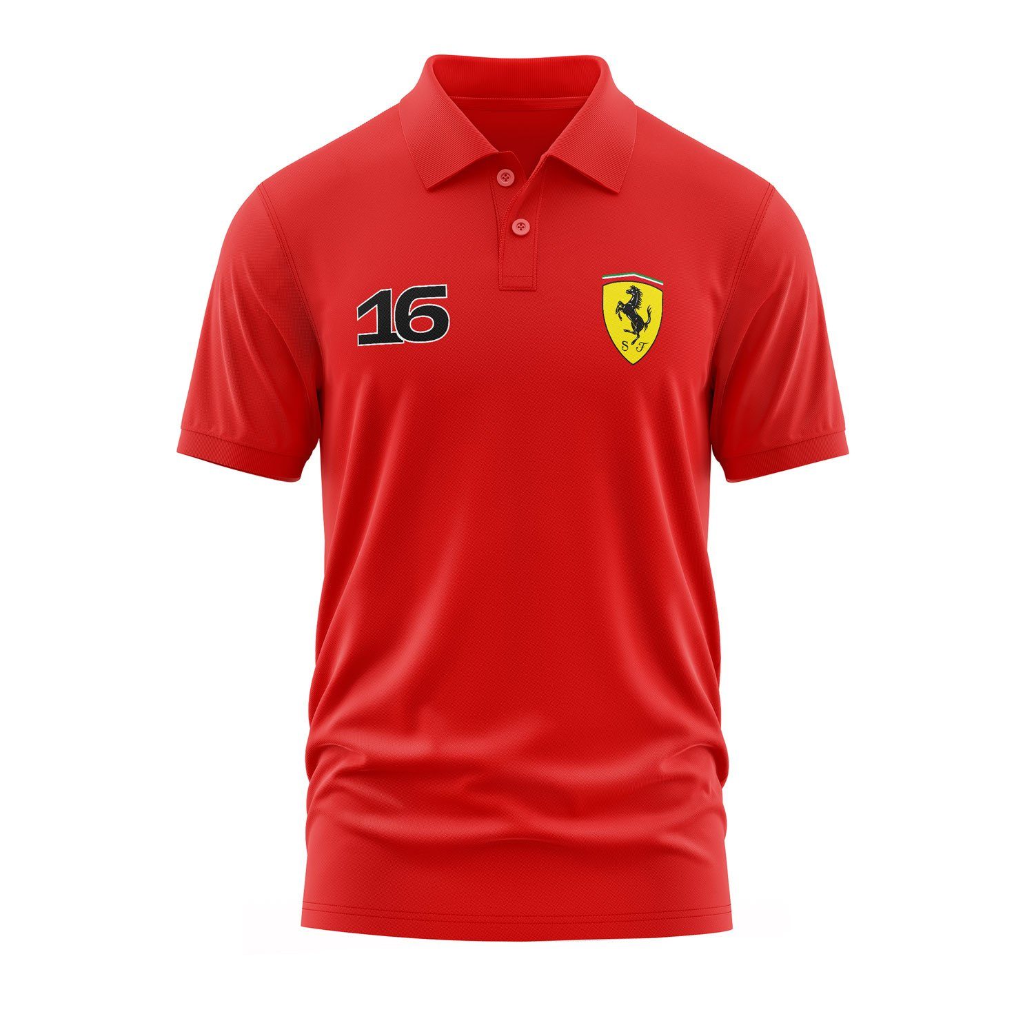 Charles Leclerc Ferrari #16 Polo Tişört M - Kırmızı