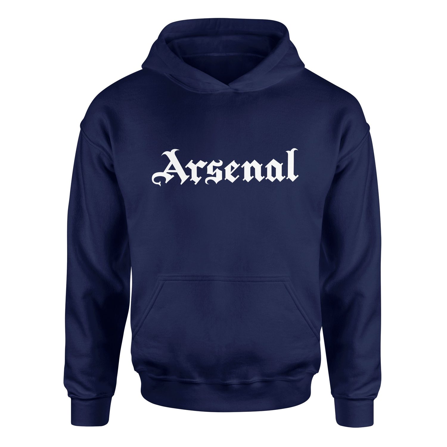 Arsenal Black Letters W Hoodie S - İndigo Mavisi