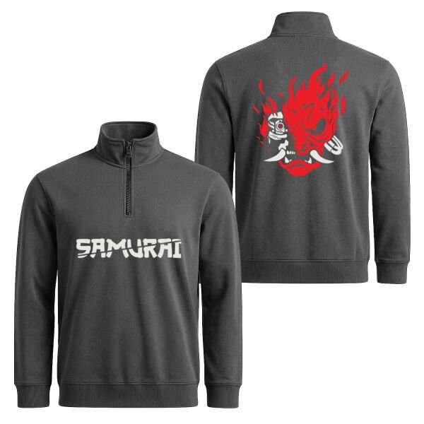 Wake Up, Samurai | CYBERPUNK Yarım Fermuarlı Sweatshirt L - Füme