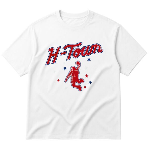 H-TOWN Rockets Oversize Tişört S - Beyaz