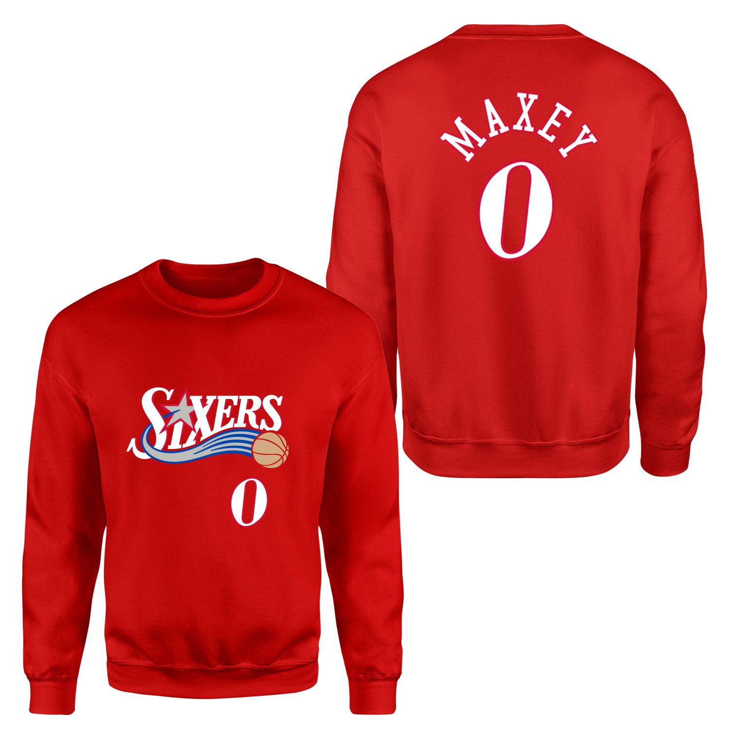 Tyrese Maxey Philadelphia Forma Sweatshirt S - Kırmızı