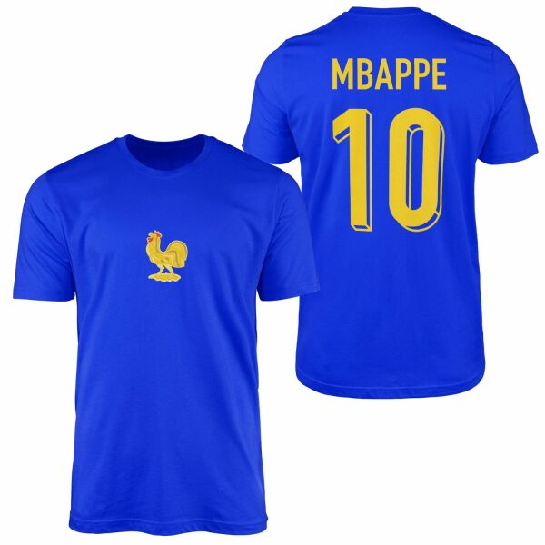 KYLIAN MBAPPE | Fransa 24 Basic Edition Tişört S - Mavi