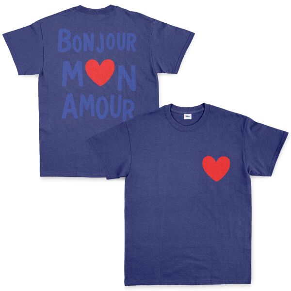Bonjour Mon Amour Tişört S - İndigo Mavisi