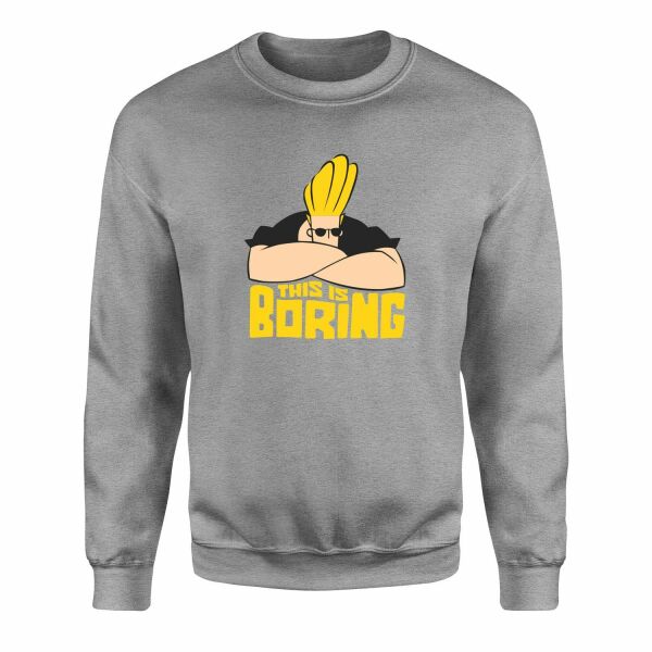 This is Boring | Johnny Bravo Sweatshirt L - Gri