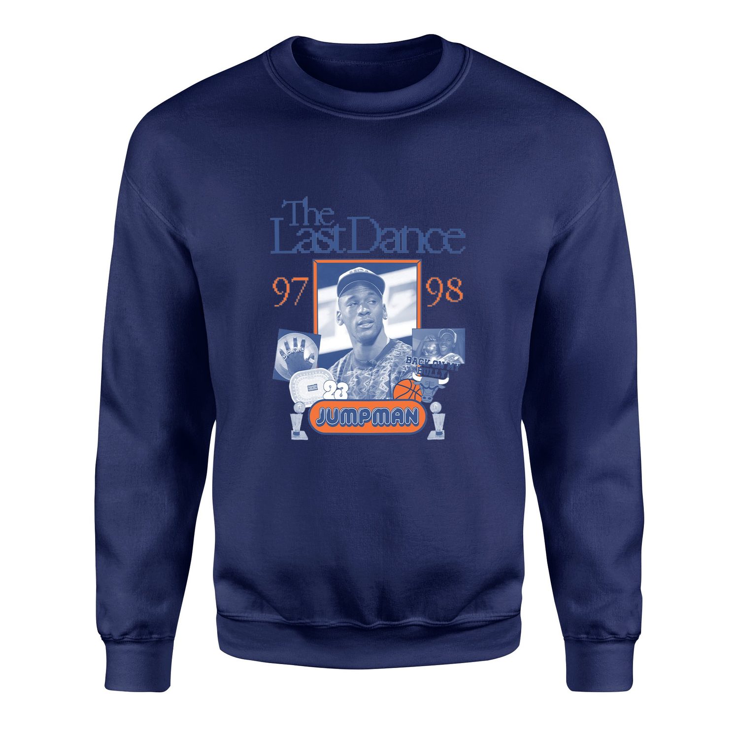 Air Jordan Back On My Bull Pixelated Sweatshirt XXL - İndigo Mavisi