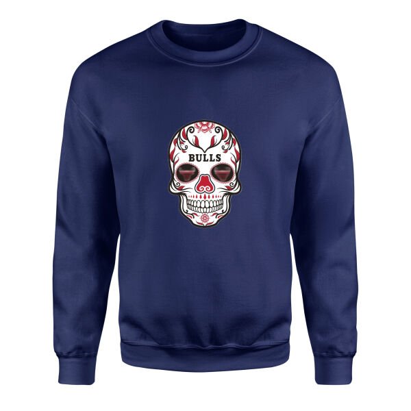 Bulls Skull Sweatshirt L - İndigo Mavisi