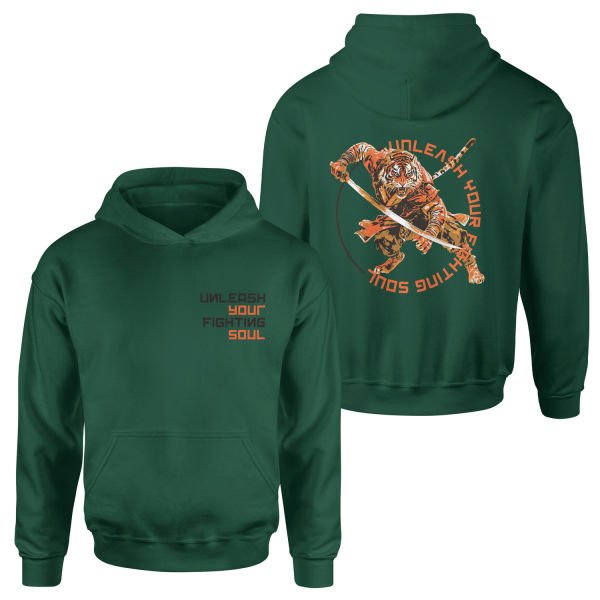 Unleash Your Fighting Soul | Siberian Tiger Hoodie XL - Nefti Yeşili