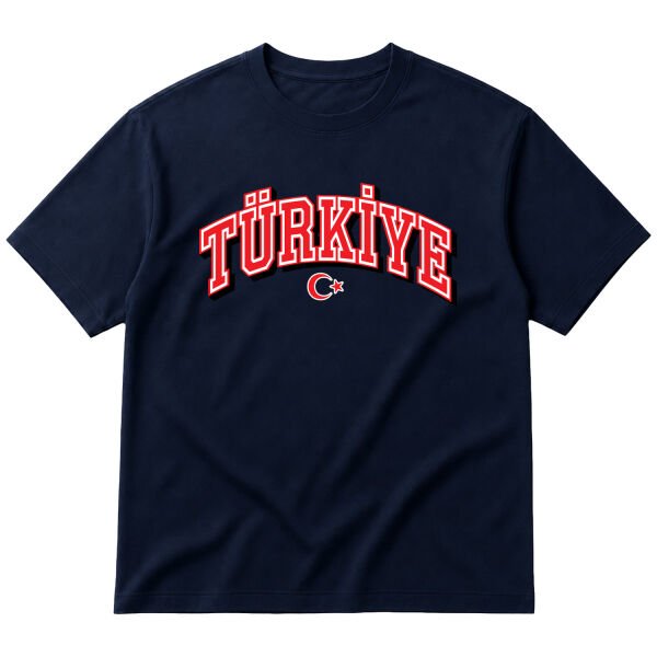 Türkiye 2026 Varsity Oversize Tişört M - İndigo Mavisi