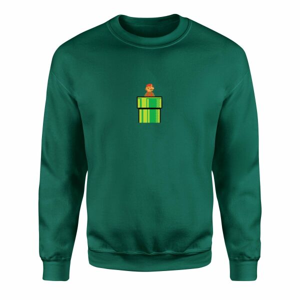 Super Mario Sweatshirt S - Nefti Yeşili