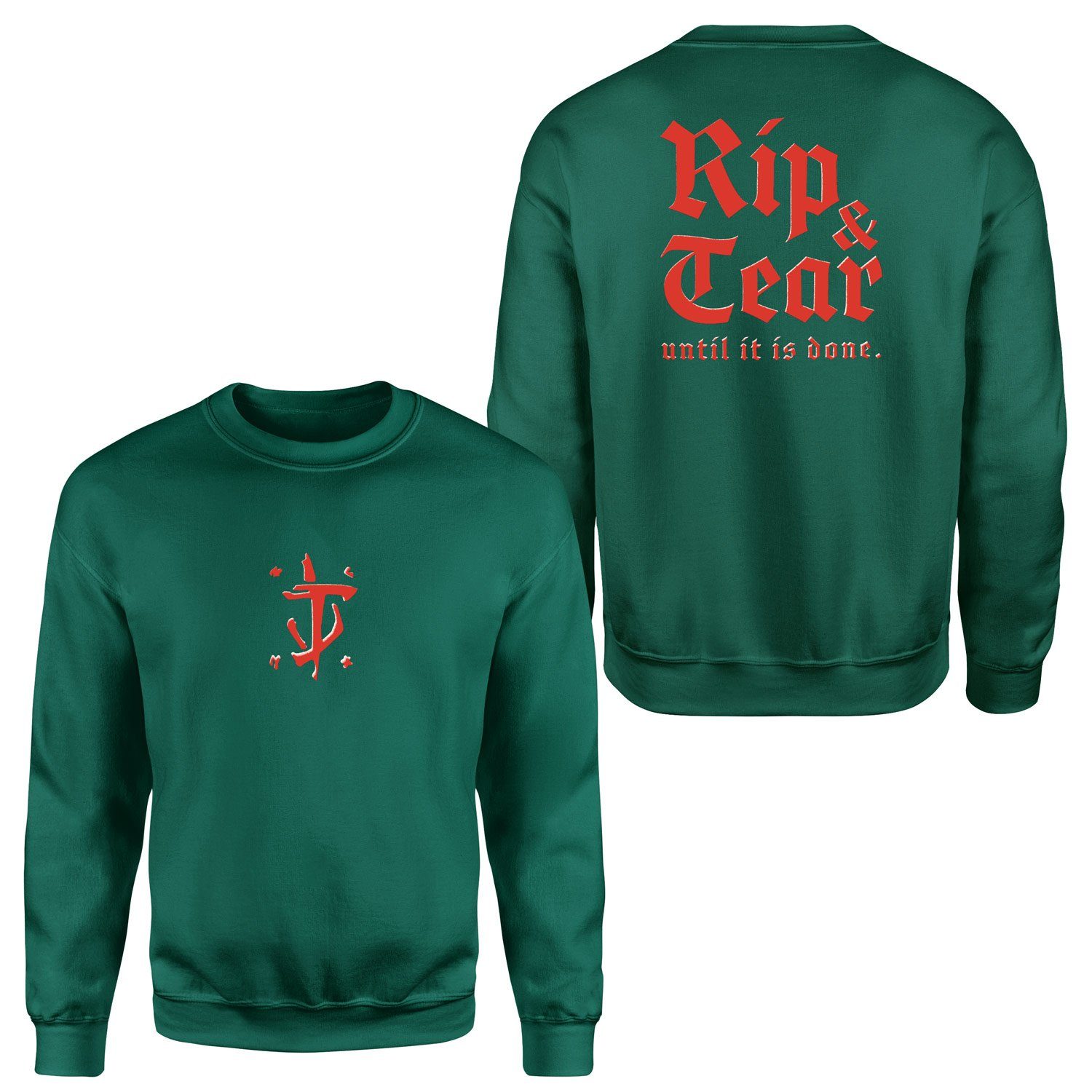 RIP & TEAR | DOOM Sweatshirt S - Nefti Yeşili