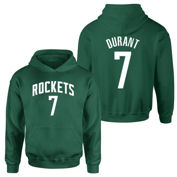 Kevin Durant 7 Rockets Jersey Hoodie L - Nefti Yeşili