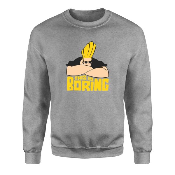 This is Boring | Johnny Bravo Sweatshirt M - Gri