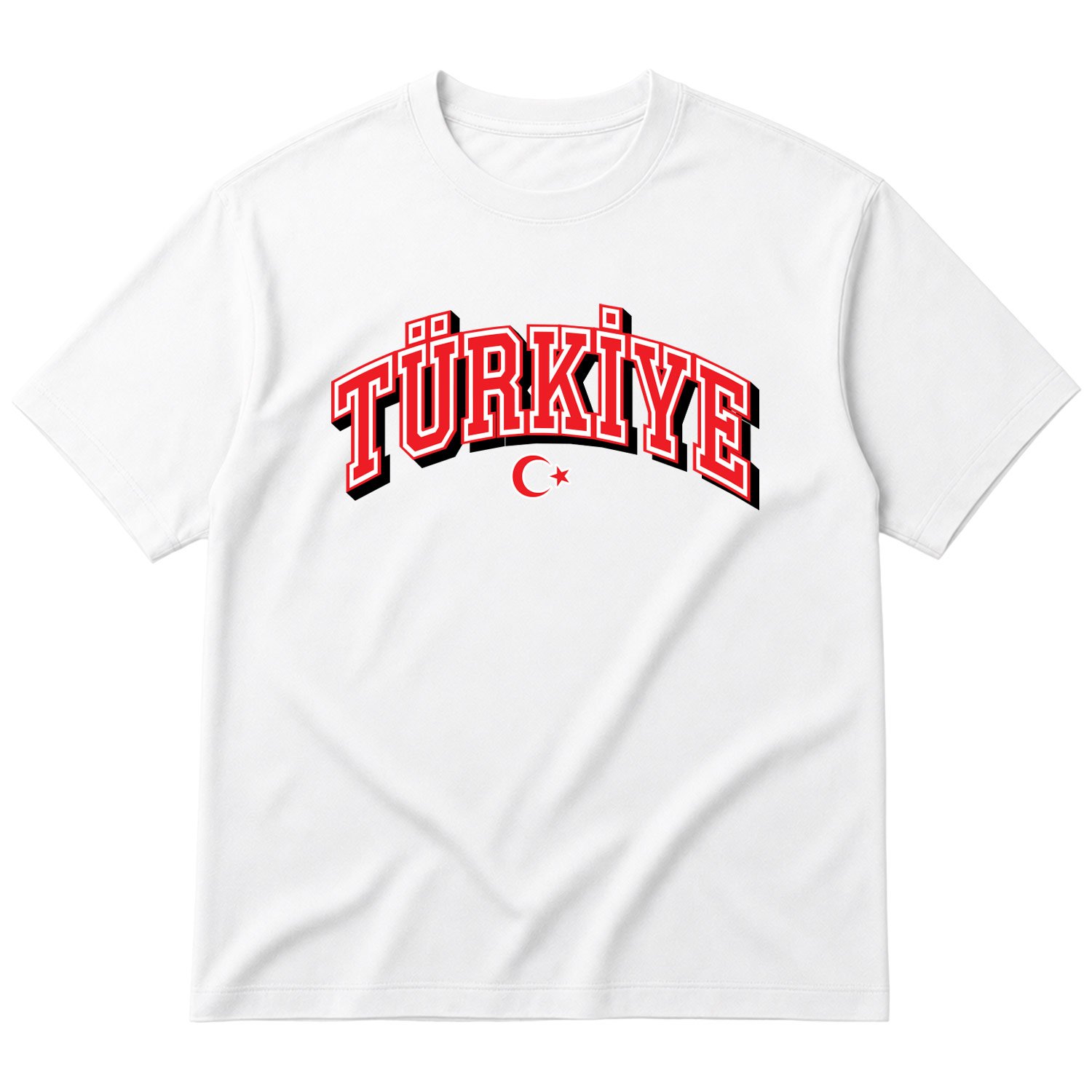 Türkiye 2026 Varsity Oversize Tişört S - Beyaz