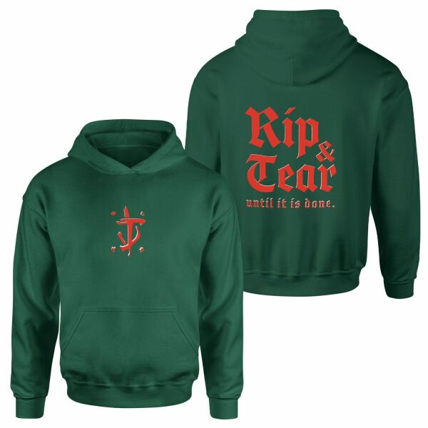 RIP & TEAR | DOOM Hoodie XL - Nefti Yeşili
