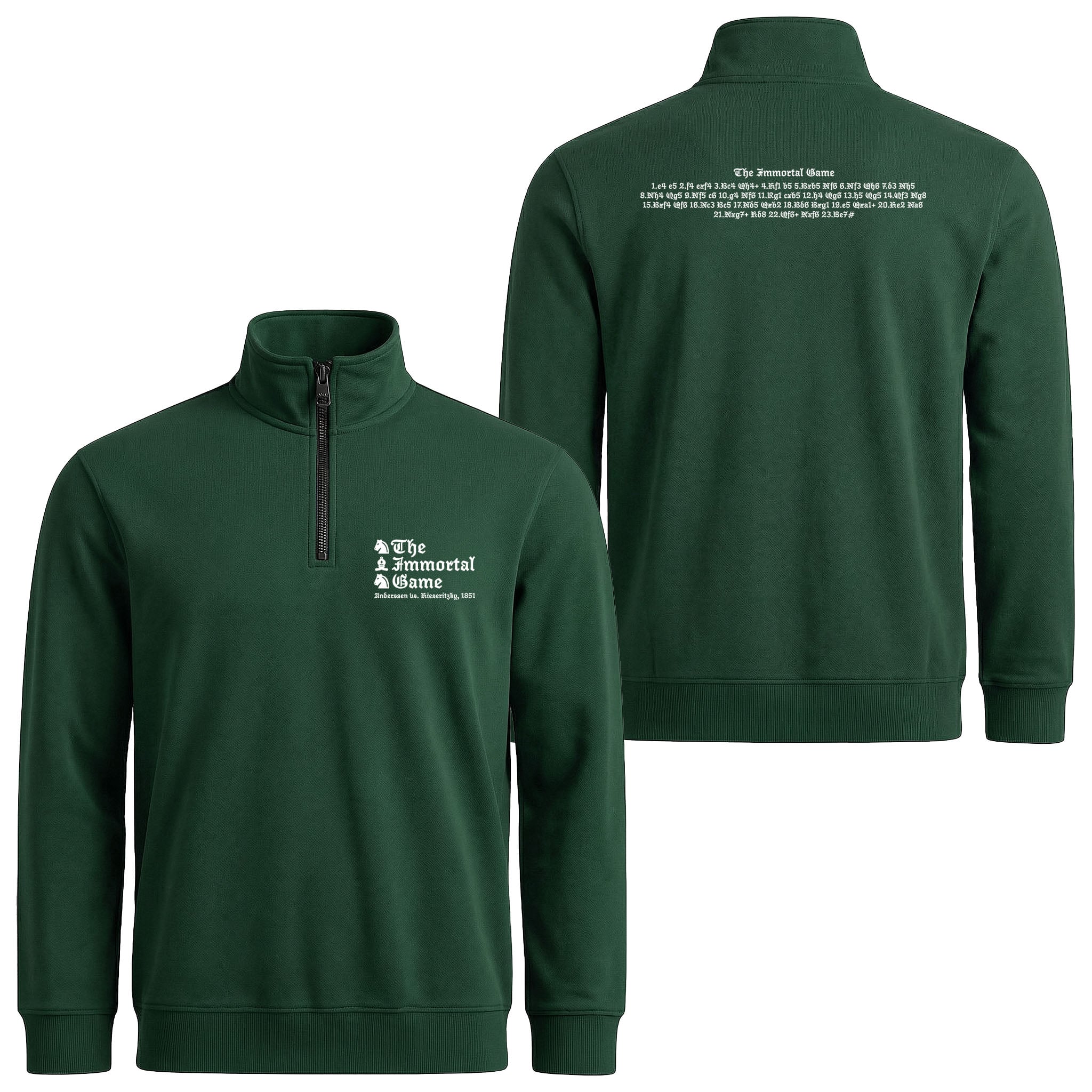 Immortal Game - Anderssen vs Kieseritzky (1851) Yarım Fermuarlı Sweatshirt