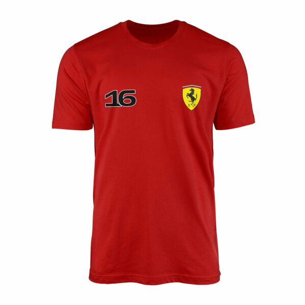 Charles Leclerc Ferrari #16 Tişört XL - Kırmızı
