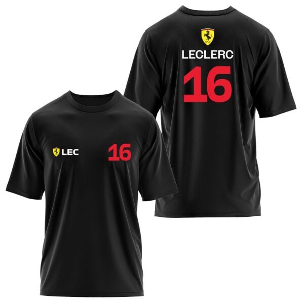 Charles Leclerc 16 Driver Basic Oversize Tişört XL - Siyah | OUTLET