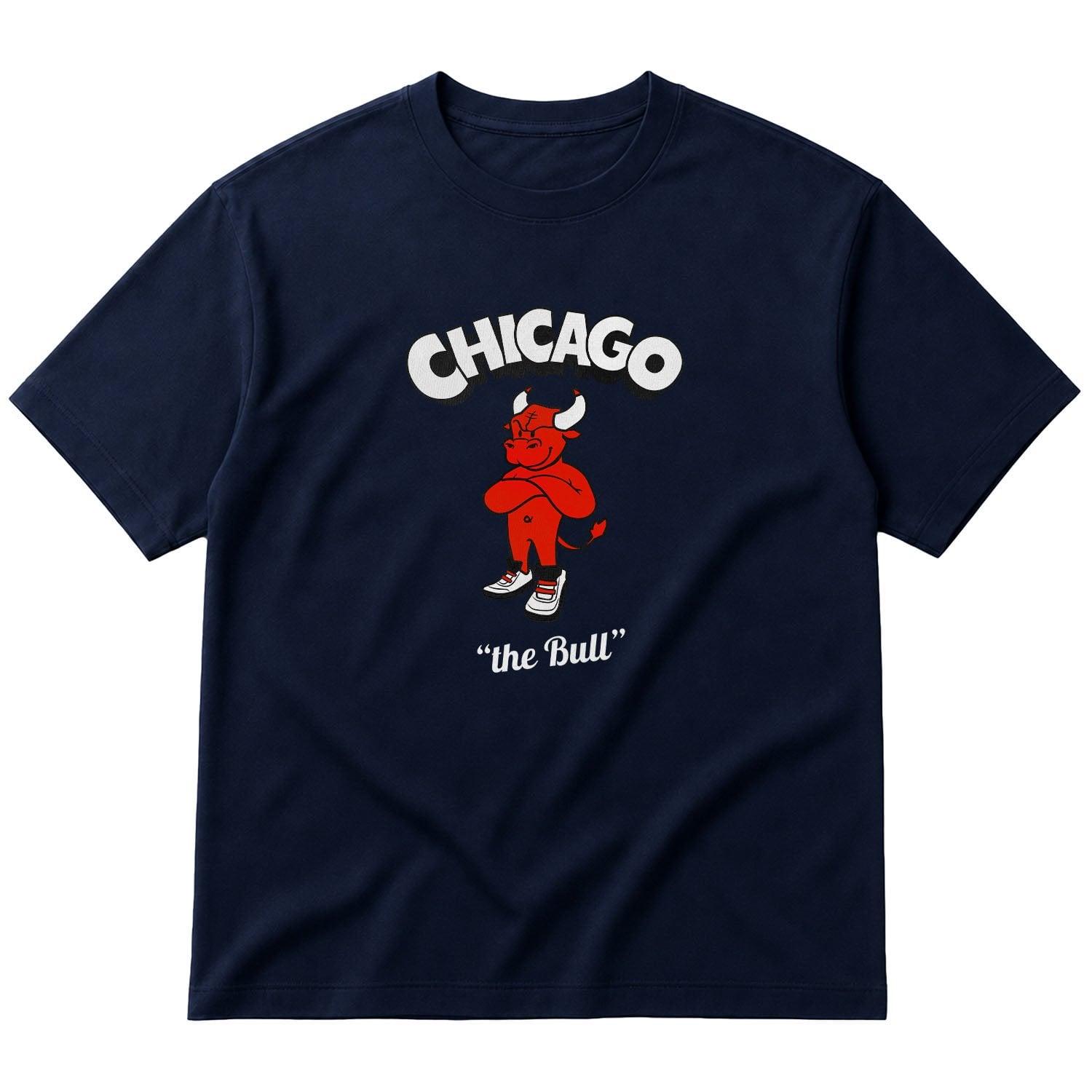 Chicago Cartoon Oversize Tişört M - İndigo Mavisi