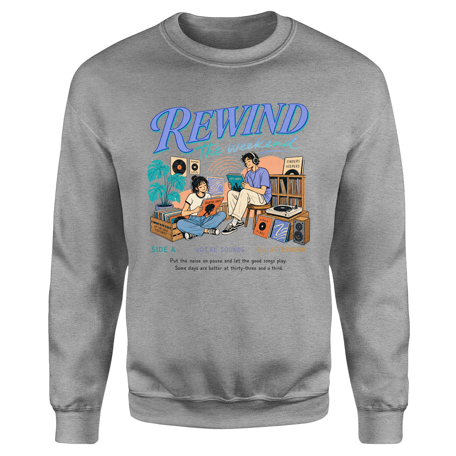 Rewind the Weekend Sweatshirt XXL - Gri