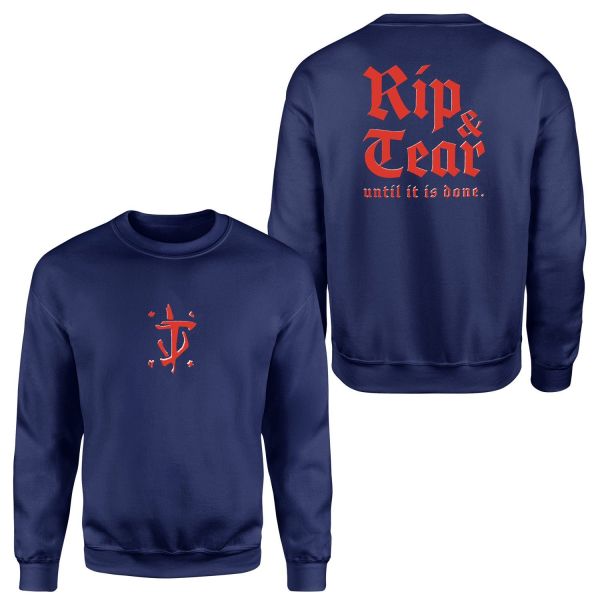 RIP & TEAR | DOOM Sweatshirt L - Lacivert