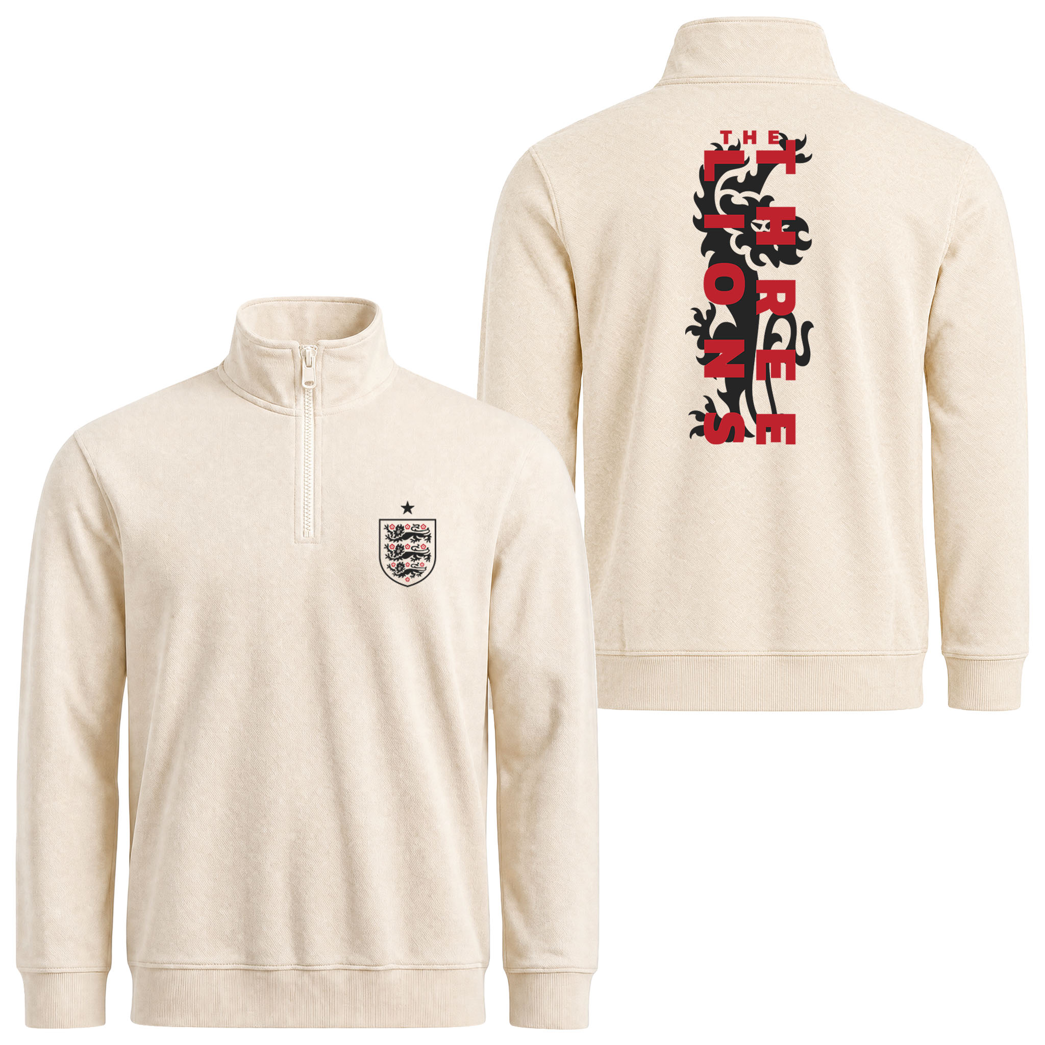 Three Lions | İngiltere Yarım Fermuarlı Sweatshirt