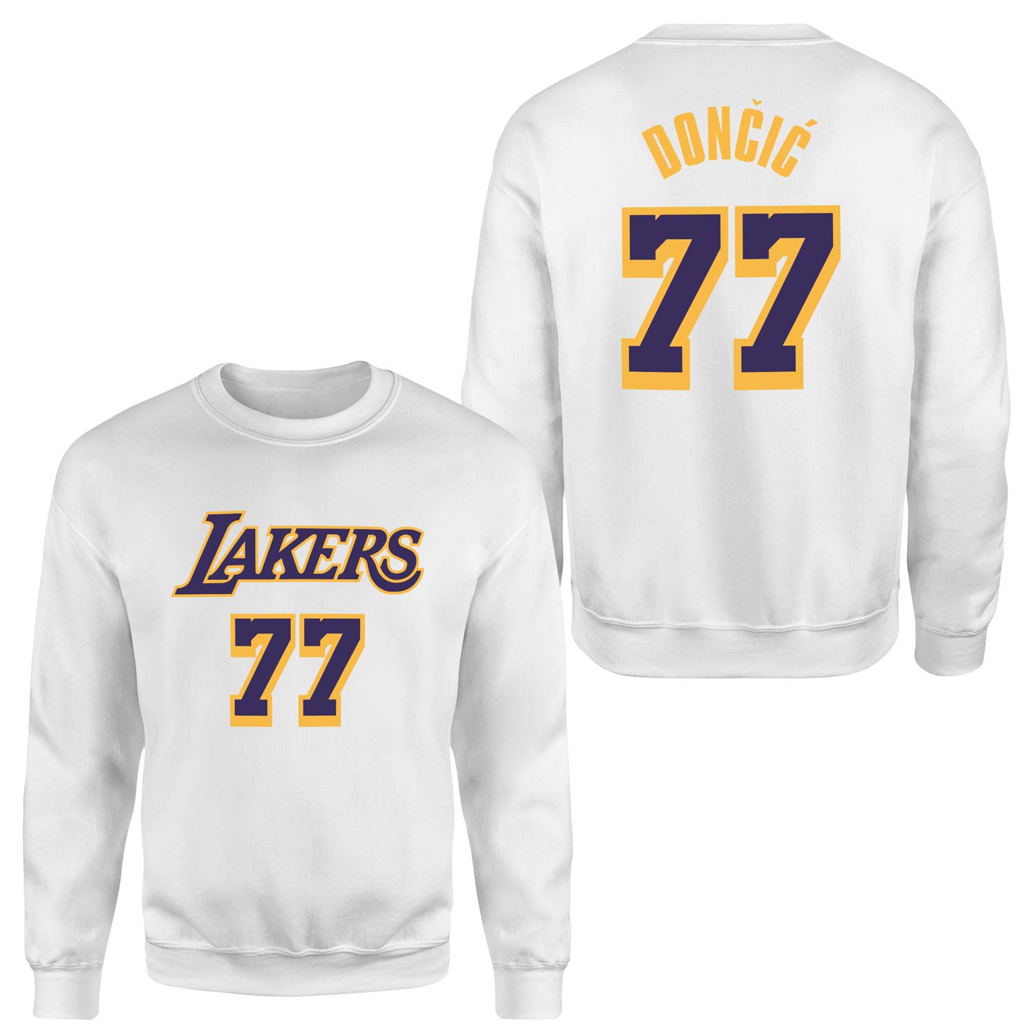 Luka Doncic 77 Lakers Sweatshirt M - Beyaz